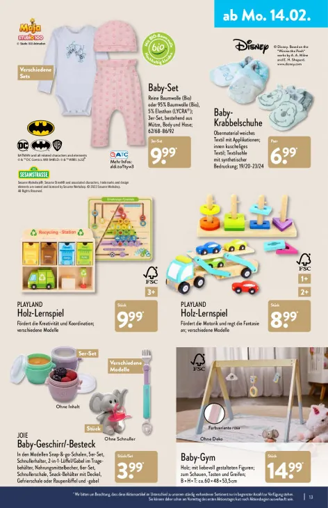 Baby-Geschirr/-Besteck