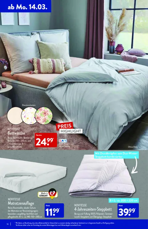 4-Jahreszeiten-Steppbett