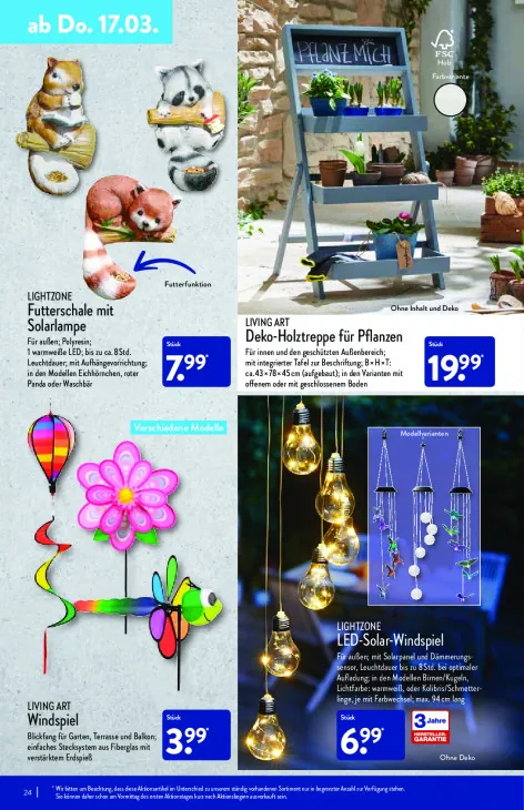 Deko-Holztreppe für Pflanzen