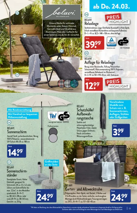 Auflage für Relaxliege