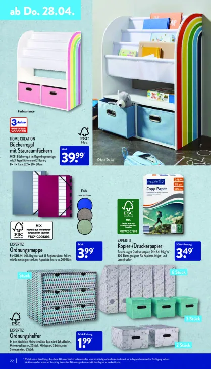 Bücherregal mit Stauraumfächern