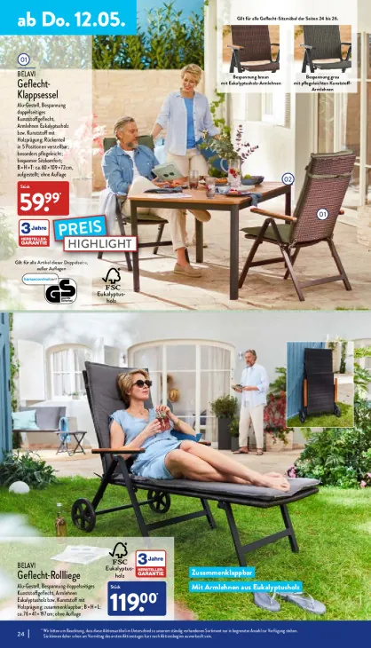 Geflecht-Klappsessel