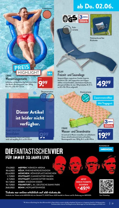 Freizeit- und Saunaliege