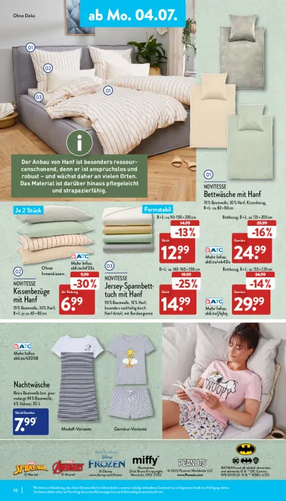 Bettwäsche mit Hanf