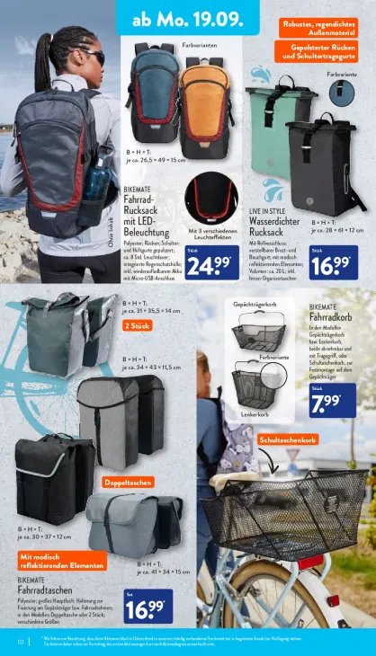 Fahrrad-Rucksack mit LED-Beleuchtung