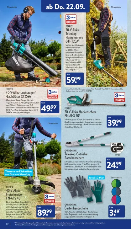 20-V-Akku-Heckenschere FN-AHS 20