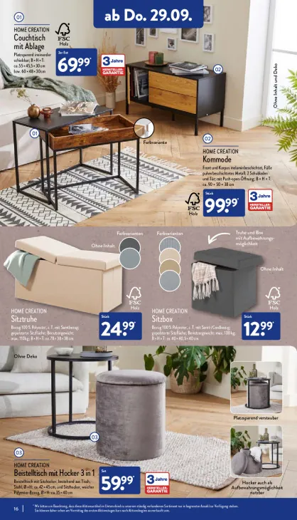 Beistelltisch mit Hocker 3 in 1