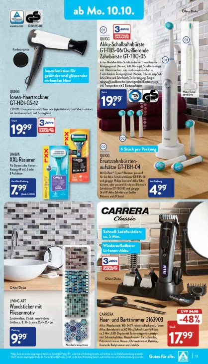 Akku-Schallzahnbürste GT-TBS-06/Oszillierende Zahnbürste GT-TBO-05