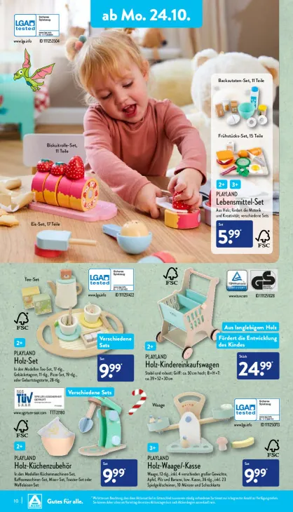 Holz-Kindereinkaufswagen