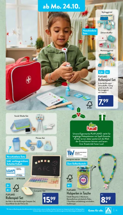 Holzperlen in Tasche