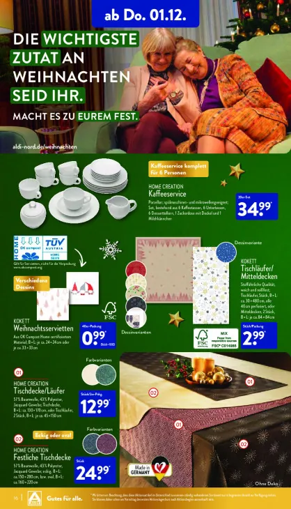 Festliche Tischdecke