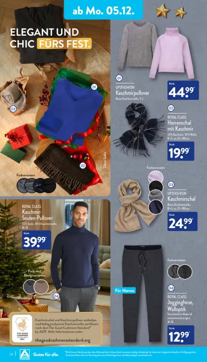 Herrenschal mit Kaschmir