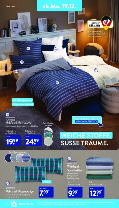 Webflanell-Bettwäsche (ca. 135 x 200 cm)