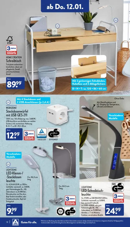 LED-Klemm-/ -Steckdosenleuchte