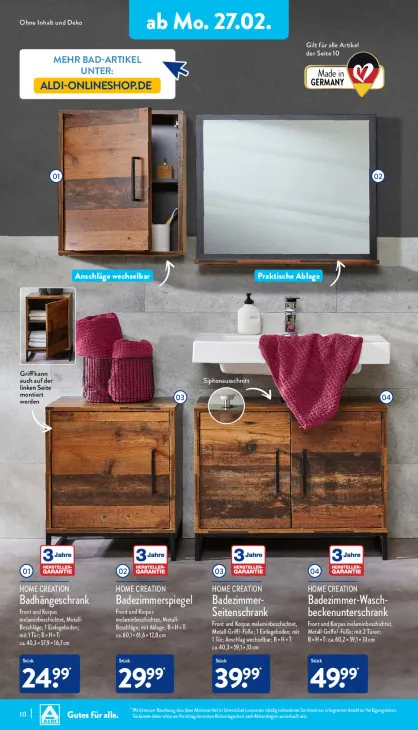 Badezimmer-Seitenschrank