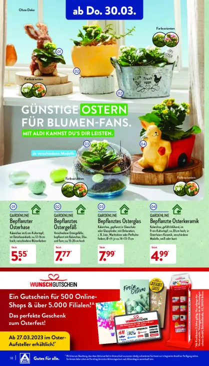 Bepflanzte Osterkeramik