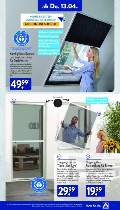 Fliegengitter für Türen slim light