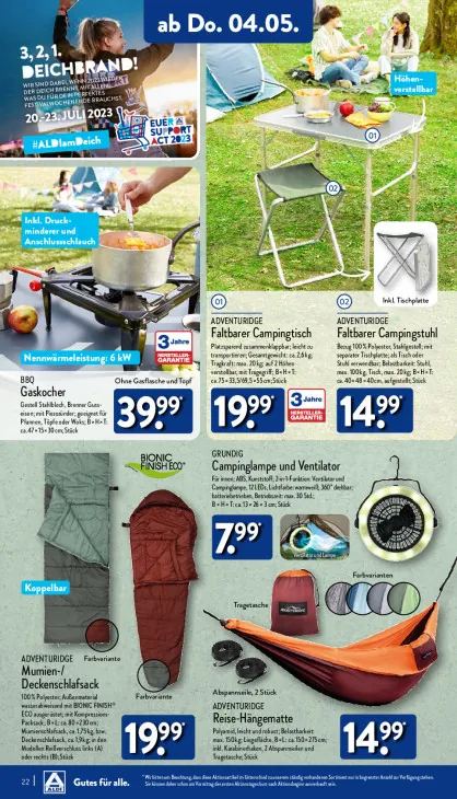 Campinglampe und Ventilator