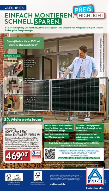 600 W „Plug & Play“ Balkon-Kraftwerk SP 175/350 Wp