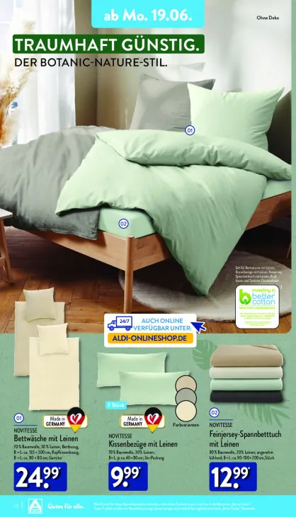 Bettwäsche mit Leinen