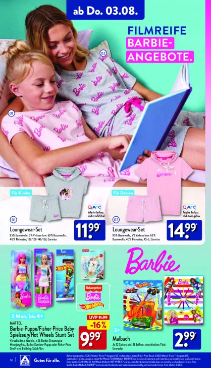 Barbie-Puppe/Fisher-Price Baby-Spielzeug/Hot Wheels Stunt-Set