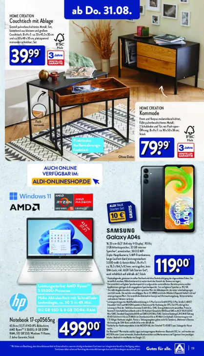 Couchtisch mit Ablage