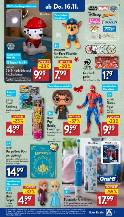 2 in 1: Nachtlicht und Taschenlampe