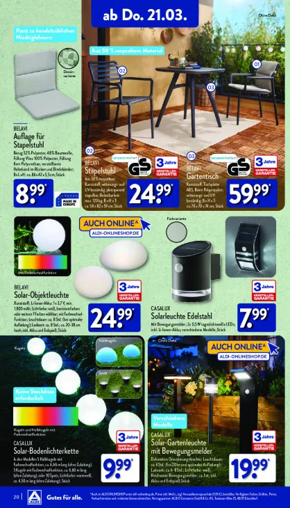 Auflage für Stapelstuhl