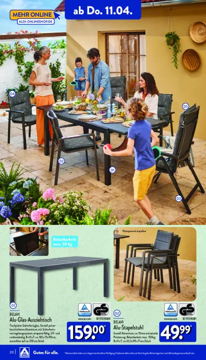 Alu-Glas-Ausziehtisch