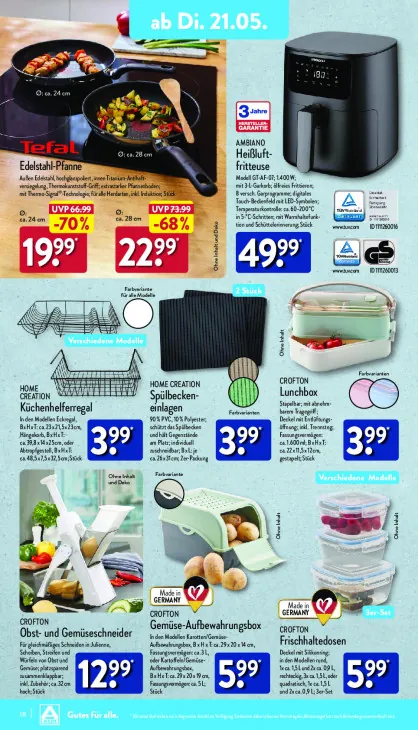 Edelstahl-Pfanne Ø ca. 24 cm