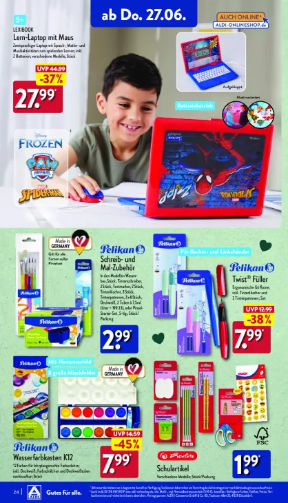 Lern-Laptop mit Maus