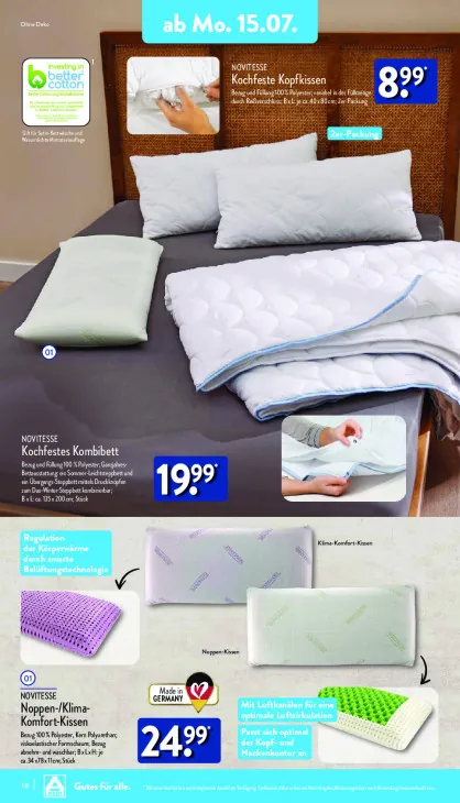 Kochfeste Kopfkissen