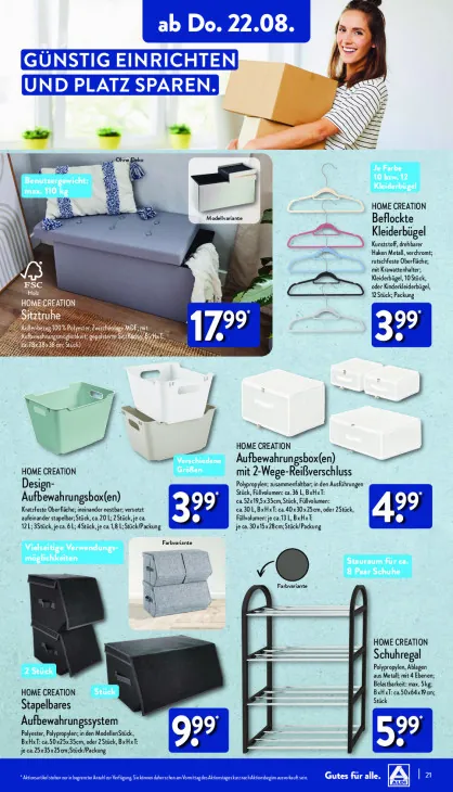 Aufbewahrungsbox(en) mit 2-Wege-Reißverschluss