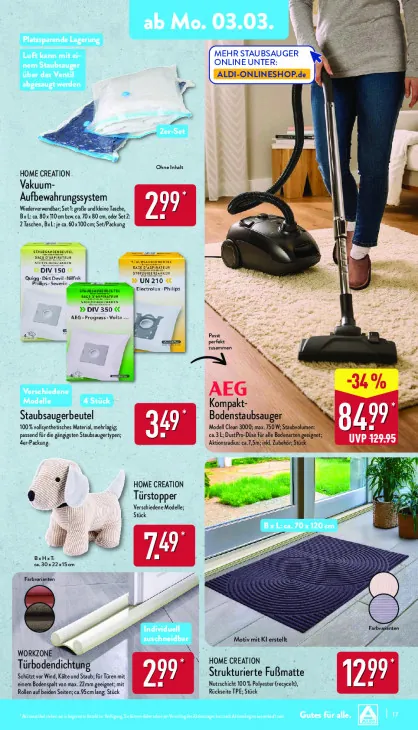 Kompakt-Bodenstaubsauger