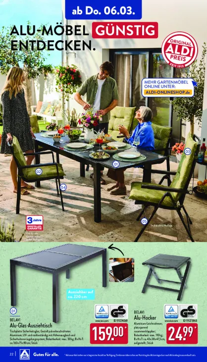 Alu-Glas-Ausziehtisch