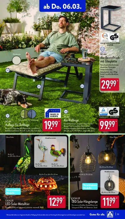 Alu-Beistelltisch mit Glasplatte