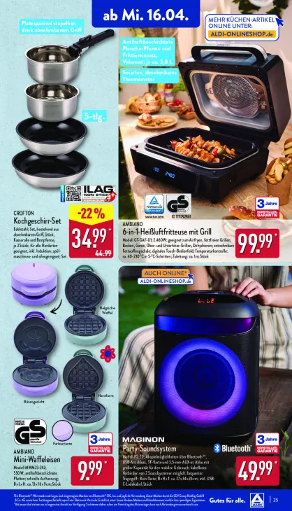 6-in-1-Heißluftfritteuse mit Grill