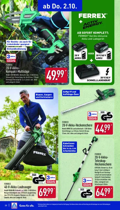 20-V-Akku-Heckenschere