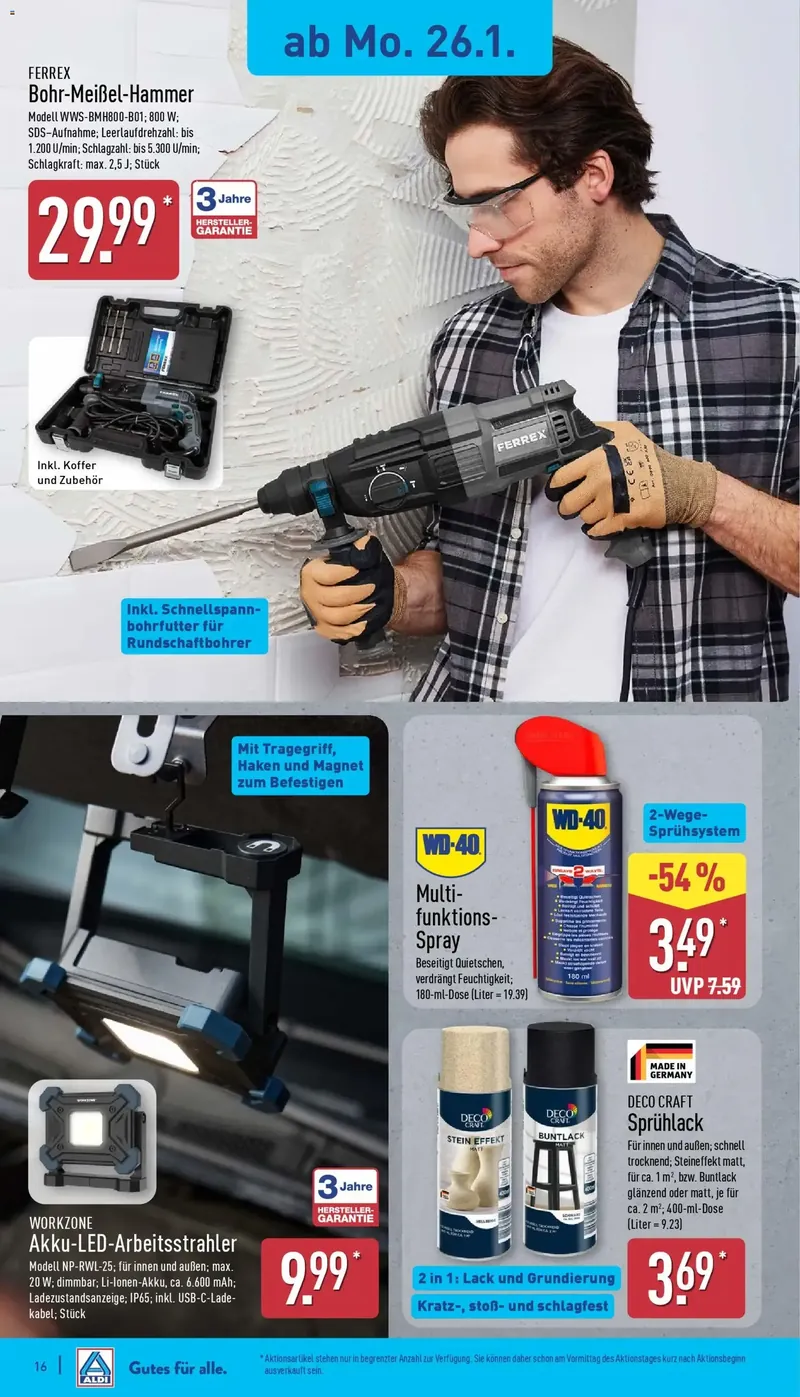 Akku-LED-Arbeitsstrahler