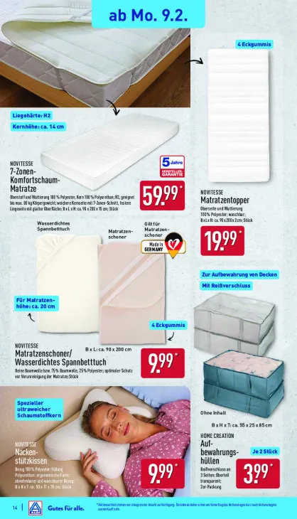 7-Zonen-Komfortschaum-Matratze