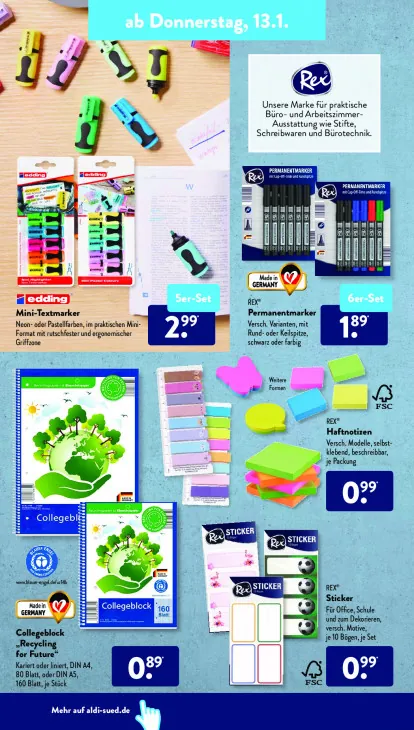 Collegeblock „Recycling for Future“