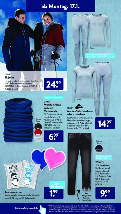 Merino-Ski-Unterhemd oder -Unterhose