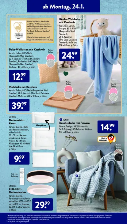 Deko-Wollkissen mit Kaschmir