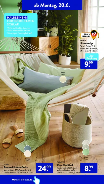 Baumwoll-Leinen-Decke