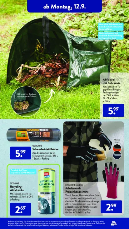 Abfallsack mit Kehrkante