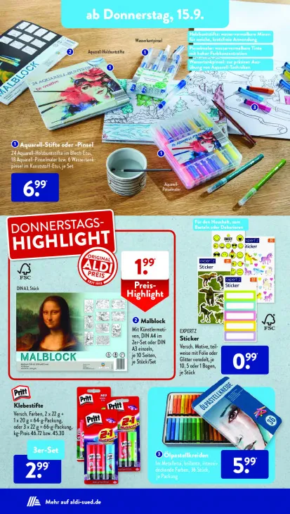 Aquarell-Stifte oder -Pinsel