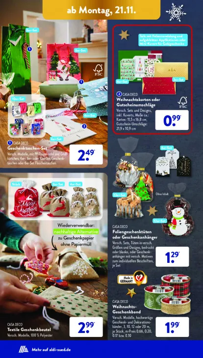 Foliengeschenktüten oder Geschenkanhänger