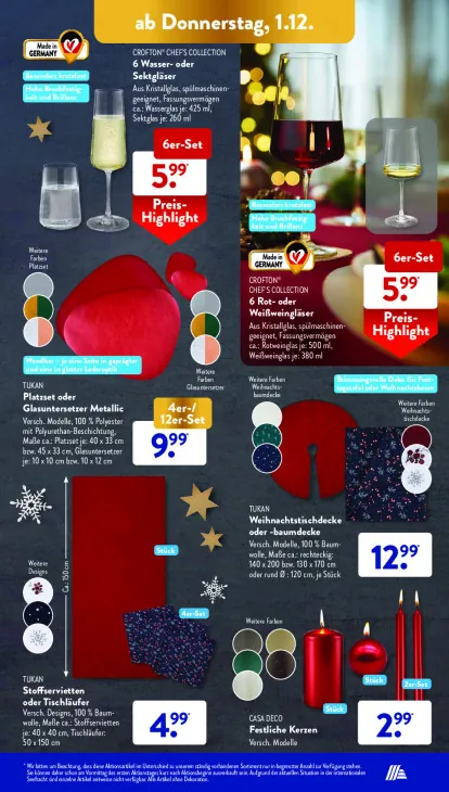 6 Rot- oder Weißweingläser