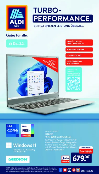 E15412 15,6" (39,6 cm) Notebook