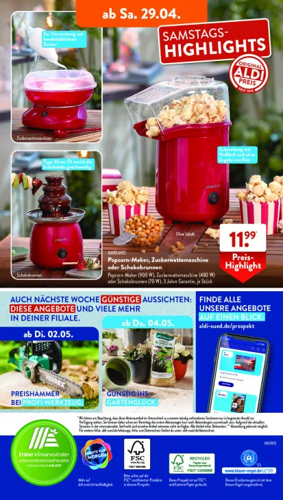 Popcorn-Maker, Zuckerwattemaschine oder Schokobrunnen